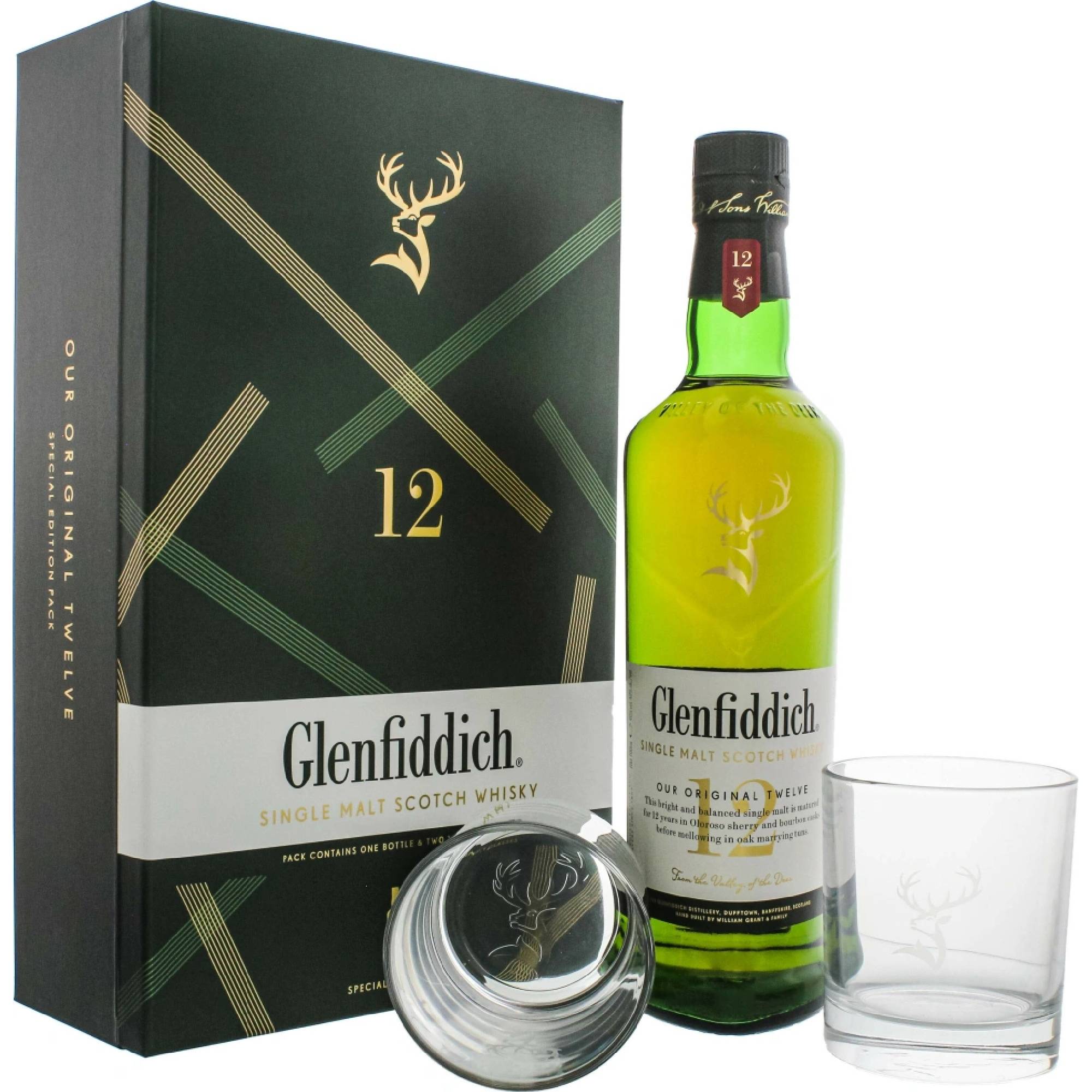 Glenfiddich 12y 40% 0,7 l (darčekové balenie 2 poháre)