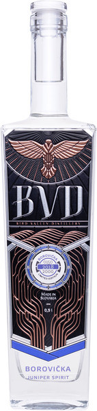 BVD Borovička 40% 0,5 l (čistá fľaša)