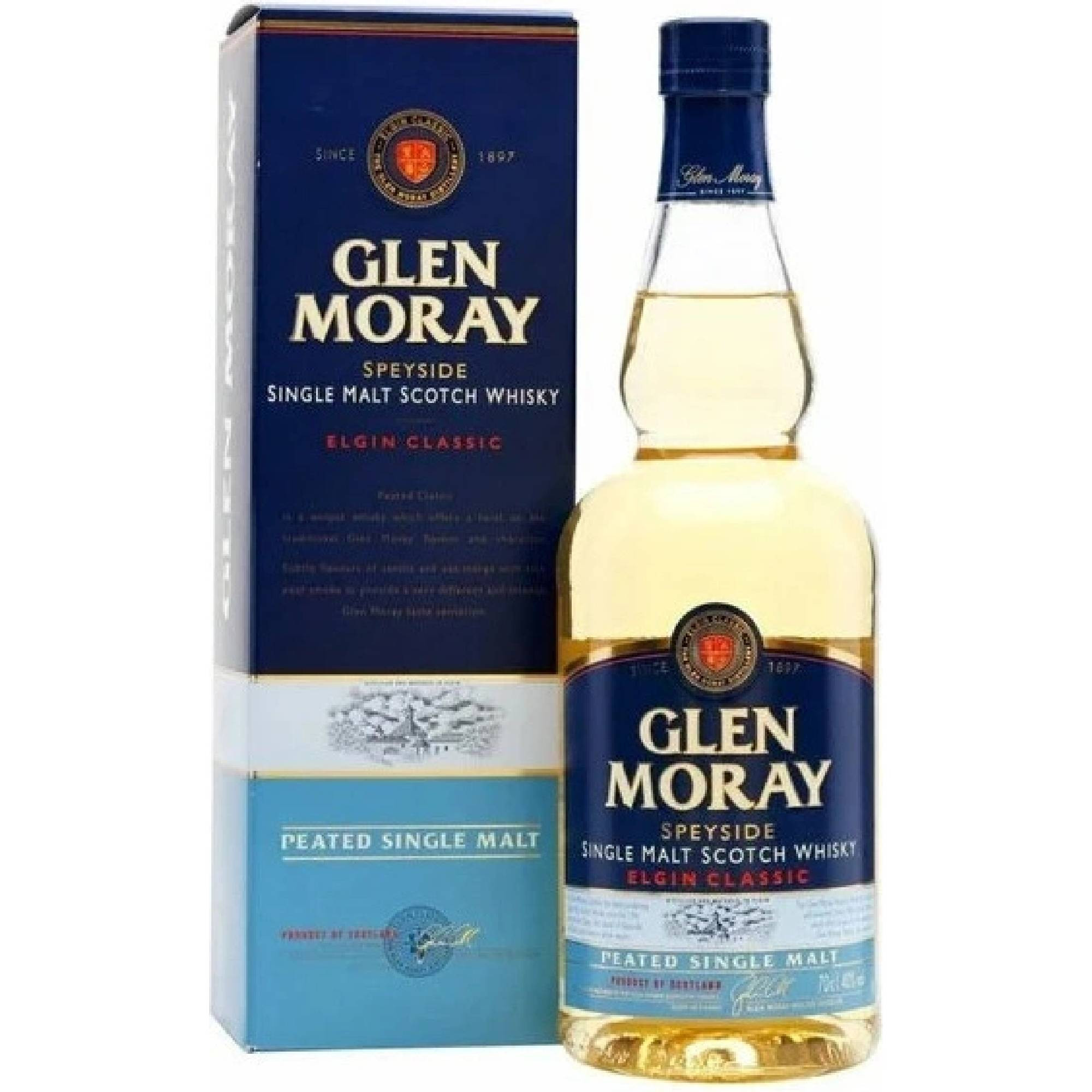 Glen Moray Elgin Classic Peated Single Malt 40% 0,7 l (kartón)