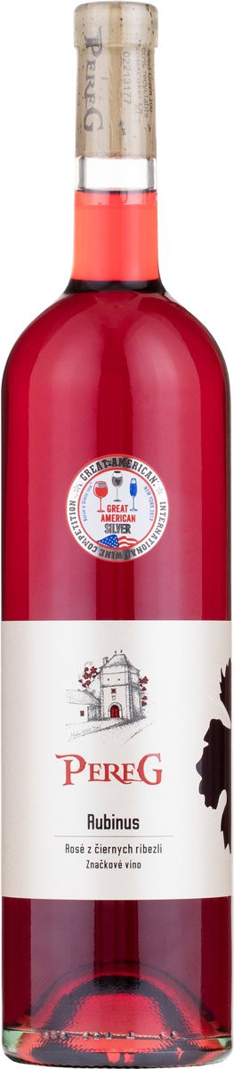 Pereg Rubinus rosé z čiernych ríbezlí značkové víno 0,75 l