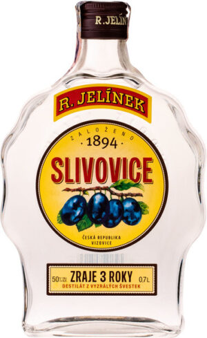 Rudolf Jelínek Slivovice biela budík 50% 0,7 l (čistá fľaša)