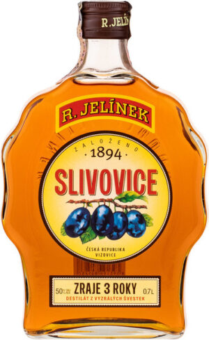 Rudolf Jelínek Slivovica zlatá budík 50% 0,7 l (čistá fľaša)