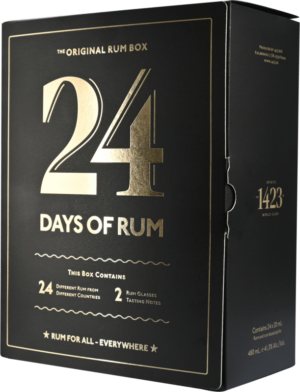 24 Days of Rum Rumový kalendár 2024 42,5% 24 x 0,02 l (dárčekové balenie kalendár a 2 poháre)