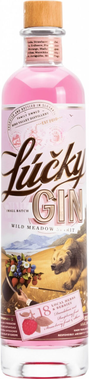 Lúčky Gin Pink 37,5% 0,7 l (čistá fľaša)